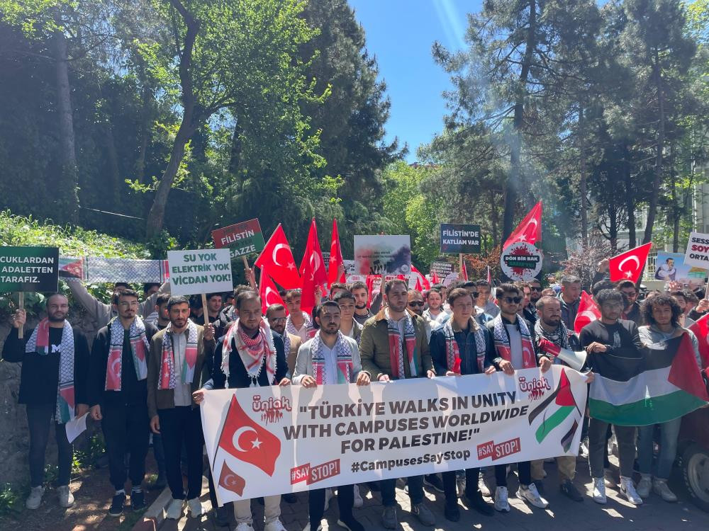 Üniversite öğrencilerinden İsrail'e tepki yürüyüşü