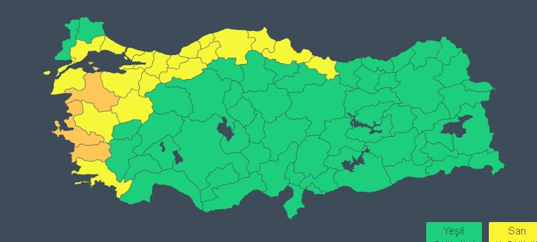 Zonguldak sarı Kod ile uyarıldı